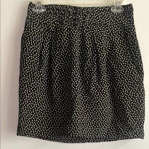 Club Monaco Black and Yellow Floral Pleated Mini Skirt